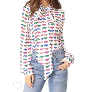 milly lips print blouse